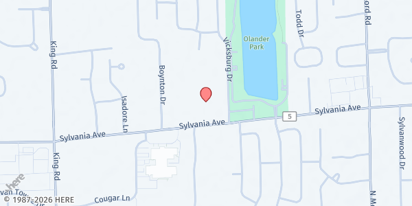 Map showing Sylvania Senior Center at 7140 West Sylvania Avenue, Sylvania, OH