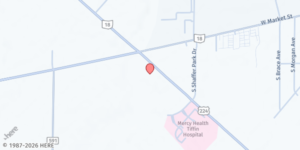 Map showing Christ Church at Tiffin Food Pantry at 2586 W. US Rte 224, Tiffin, OH