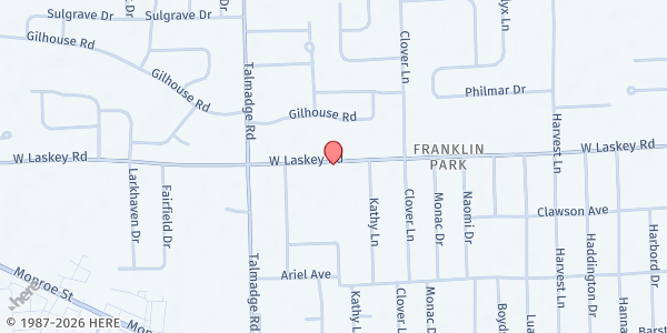 Map showing Emmanuel Baptist Church at 4207 W. Laskey Road, Toledo, OH