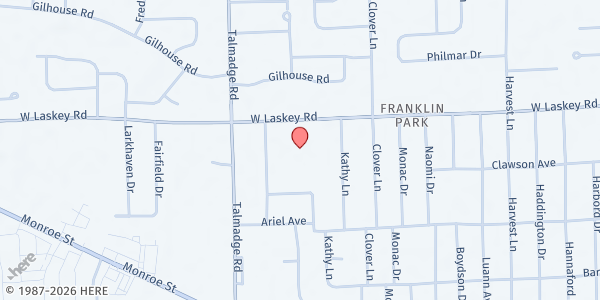 Map showing Emmanuel Baptist Church - Food Distribution Center at 4207 W Laskey Rd, Toledo, OH