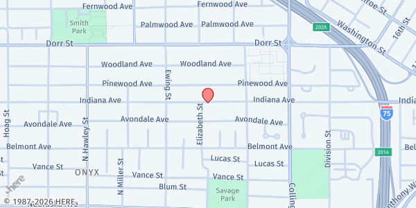 Map showing Family House at 669 Indiana Ave., TOLEDO, OH