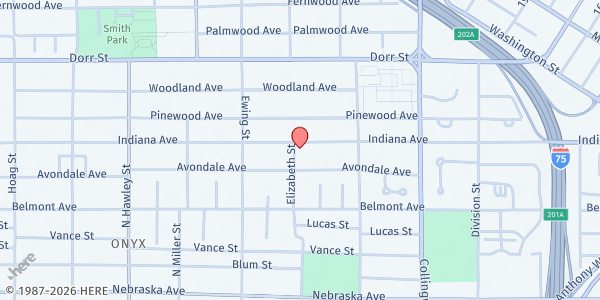 Map showing Family House - 669 Indiana Avenue at 669 Indiana Avenue, Toledo, OH