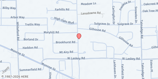 Map showing Flanders Road Church Of Christ at 5130 Flanders Road, Toledo, OH