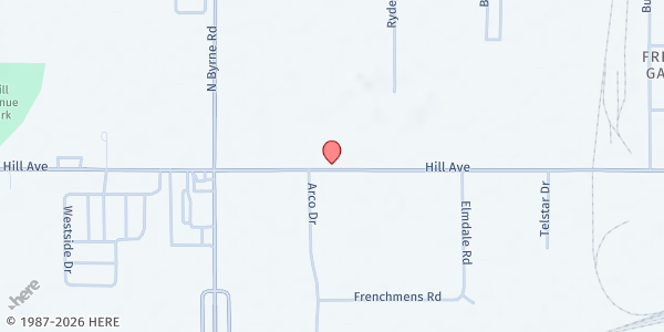 Map showing Food For Thought Toledo, Inc. at 3350 Hill Ave., TOLEDO, OH