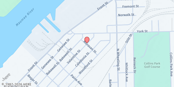 Map showing Free At Last Ministries - Dominion Christian Center at 2401 Valentine Street, TOLEDO, OH