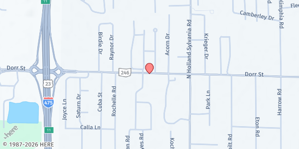 Map showing Gateway Baptist Church at 6047 Dorr St., TOLEDO, OH