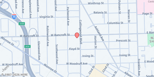 Map showing Lutheran Social Services - Feed Your Neighbor#10 at 2149 Collingwood Blvd., Toledo, OH