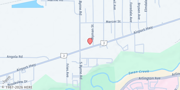 Map showing PAWS & PEOPLE PANTRY at 3440 Airport Hwy, Toledo, OH