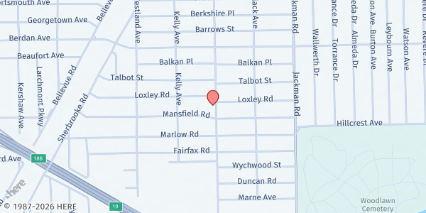 Map showing River Of Life Church at 3611 Upton Ave., Toledo, OH