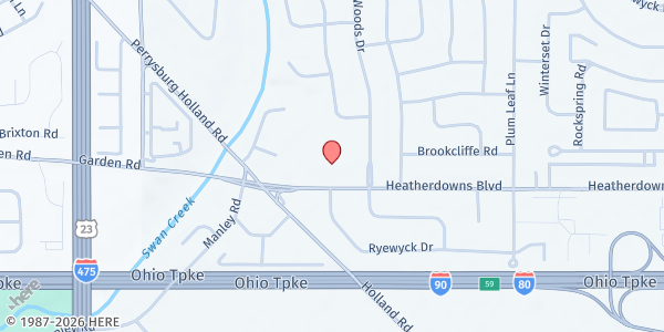 Map showing ST. VINCENT de PAUL-ST. JOAN OF ARC at 5856 Heatherdowns Blvd, Toledo, OH