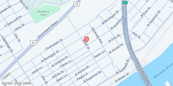 Map showing That Neighborhood Church at 1501 North Ontario Street, Toledo, OH