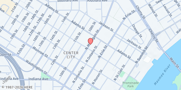 Map showing Toledo Acorn - Food Distribution Center at 316 N Michigan St, Toledo, OH