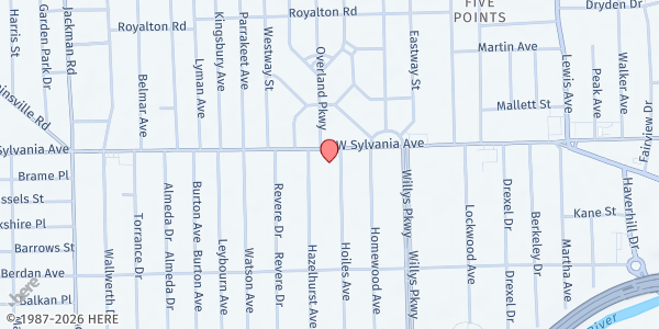 Map showing Toledo Metropolitan Mission - Food Distribution Center at 1375 W Sylvania Ave, Toledo, OH