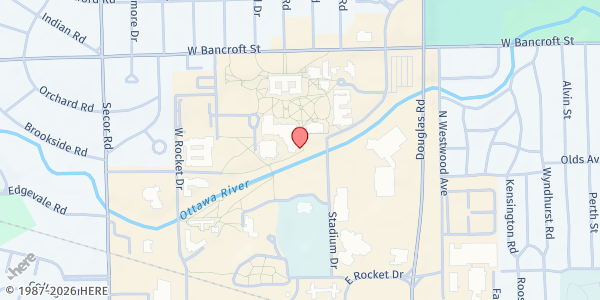 Map showing University of Toledo Food Pantry at 2801 W. Bancroft St, Toledo, OH