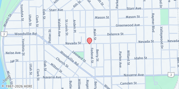 Map showing Vision Of Hope Ministries-Salem United East Toledo at 602 Federal St., Toledo, OH