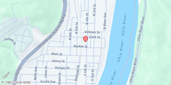 Map showing Helping Hands of Toronto at 217 N. 4th Street, Toronto, OH