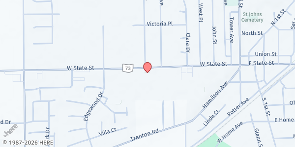 Map showing Edgewood Ministerial Association - Main Location at 509 West State Street, Trenton, OH