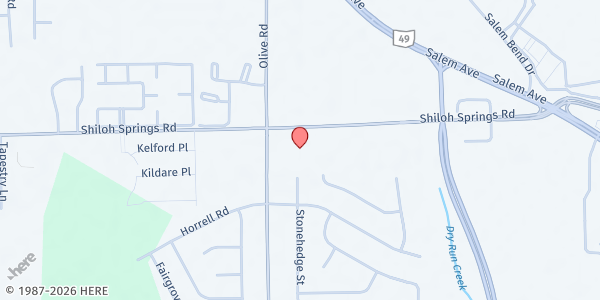 Map showing MVCDC MET - Mobile Food Pantry at 2900 Shiloh Springs Road, Trotwood, OH