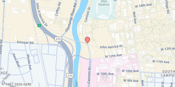 Map showing Buckeye Food Alliance Columbus - Cannon Drive at 1800 Cannon Drive, University District, OH
