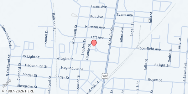 Map showing Beautiful Hands Ministries Inc. at 108 North Dr, Urbana, OH