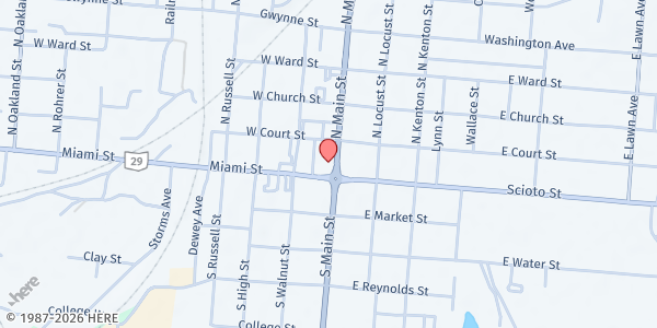 Map showing Bridges Community Action Partnership - Urbana at 40 Monument Sq Ste 204, Urbana, OH