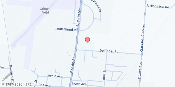 Map showing Stepping Stones Outreach at 142 Dellinger Rd., Urbana, OH