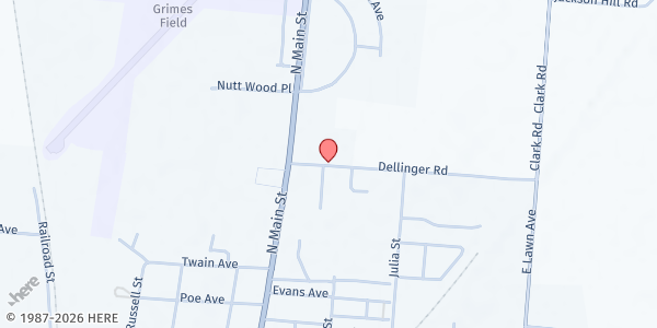 Map showing Stepping Stones Outreach at 142 Dellinger Rd, Urbana, OH