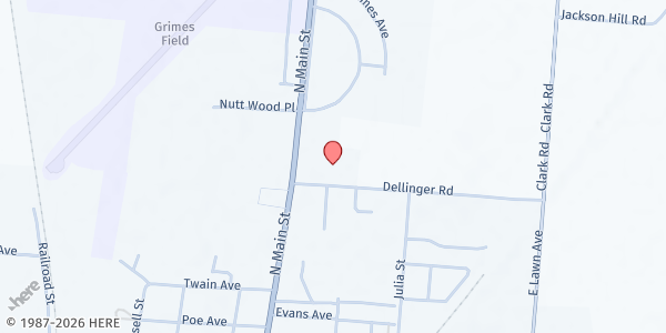 Map showing Stepping Stones Outreach Ministries at 142 Dellinger Rd, Urbana, OH