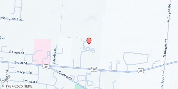 Map showing Urbana Grace Church at 191 Community Dr, Urbana, OH