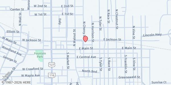Map showing Salvation Army - Van Wert at 120 N. Cherry St., Van Wert, OH