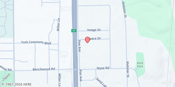 Map showing AFL-CIO Labor Food Pantry at 6550 Poe Avenue, Vandalia, OH