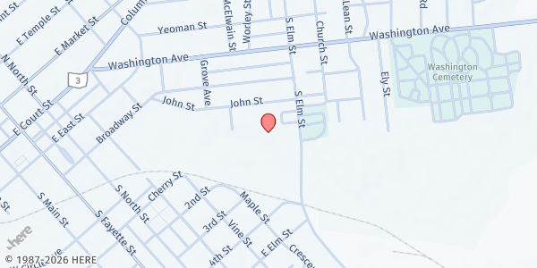 Map showing Fayette Co. Commission on Aging at 1179 South Elm Street, Washington Court House, OH
