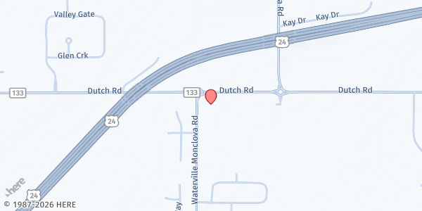 Map showing Anthony Wayne Community Food Ministry at 8217 Dutch Rd, Waterville, OH