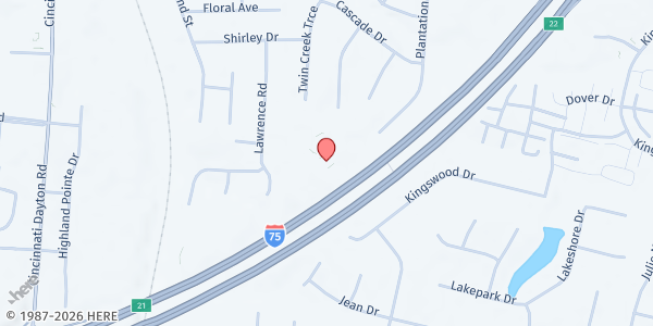 Map showing Islamic Center of Greater Cincinnati at 8092 Plantation Dr, West Chester, OH