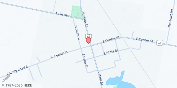 Map showing Give & Take Community Services - Main Location at 115 North Main St, West Mansfield, OH