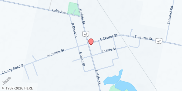 Map showing Give & Take at 115 S. Main St., West Mansfield, OH
