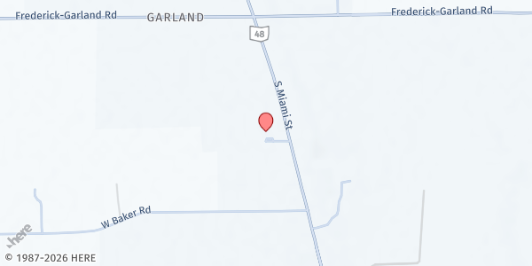 Map showing Community Grace Brethren Church at 2261 South Miami St., West Milton, OH