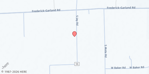 Map showing Highland Brethren In Christ at 7210 South Jay Road, West Milton, OH
