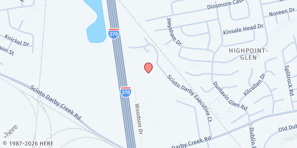 Map showing Veterans Food Bank - West Scioto at 3085 Scioto Darby Executive Court, West Scioto, OH