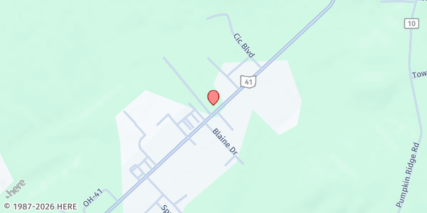 Map showing Adams County Shelter for the Homeless, Inc. at 11483 State Route 41, West Union, OH
