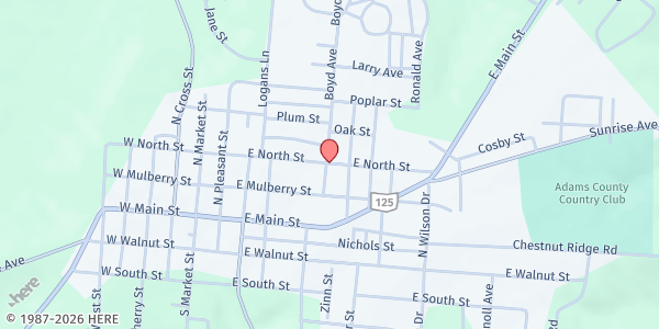 Map showing Interfaith House at 503 East North Street, West Union, OH