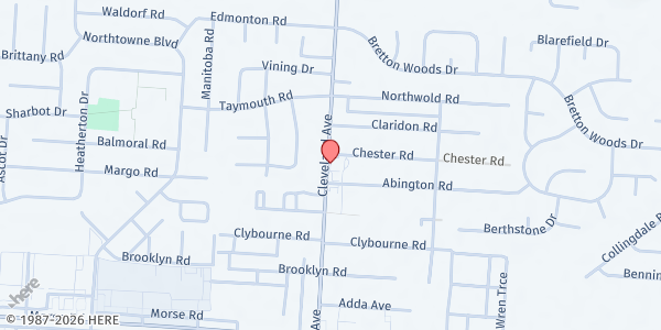 Map showing Main Food Pantry at 6000 Cooper Road, Westerville, OH
