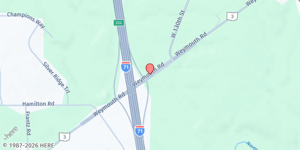 Map showing Holy Martyrs Ministry of Assistance at 3100 S. Weymouth Rd., Weymouth, OH