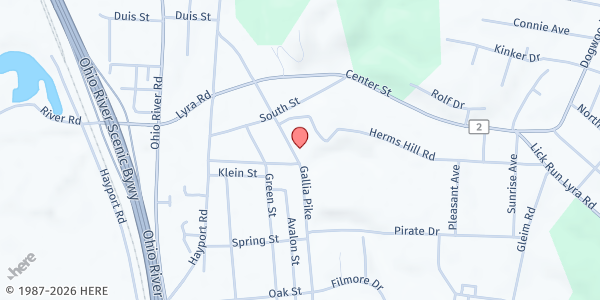 Map showing Wheelersburg UMC at 11605 Gallia Pike, Wheelersburg, OH