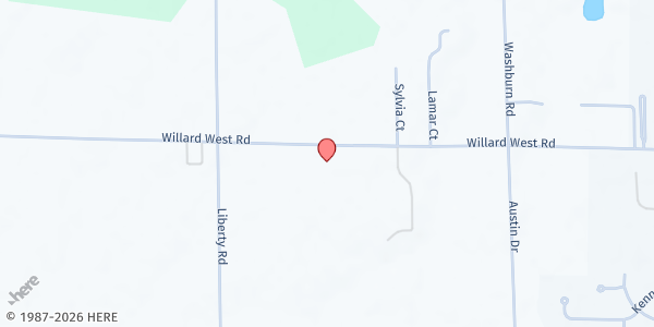 Map showing Willard Church of God Food Pantry at 4551 Willard West Rd., Willard, OH