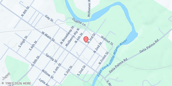 Map showing Williamsburg Community Mission at 330 Gay St, Williamsburg, OH