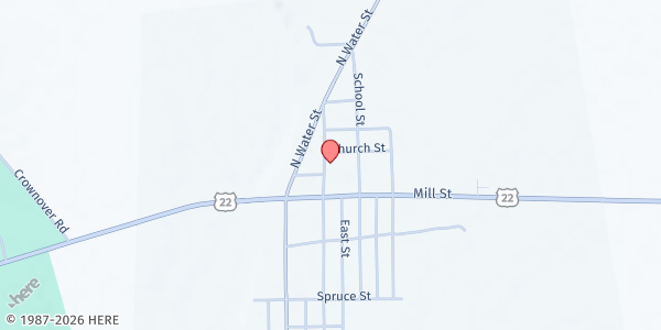 Map showing Williamsport Food Pantry at 110 N. Main St., Williamsport, OH
