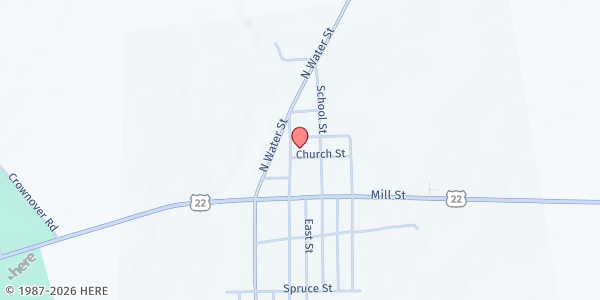 Map showing Williamsport UMC Food Pantry at 218 North Main Street, Williamsport, OH