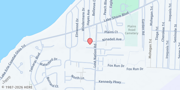 Map showing McKinley Food Pantry at 1200 Lost Nation Rd, WILLOUGHBY, OH