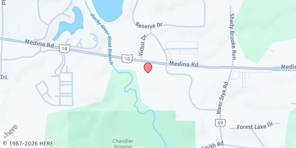 Map showing First Baptist Church - Medina at 3646 Medina Rd., Windfall, OH